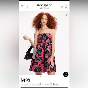Kate Spade festive brocade jewel strap dress